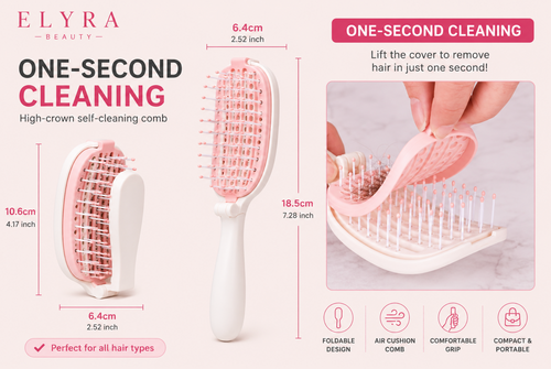 Elyra Beauty Folding Hair Brush product shot